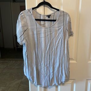 Torrid Striped Blue Blouse with Button Detail on back, size 2